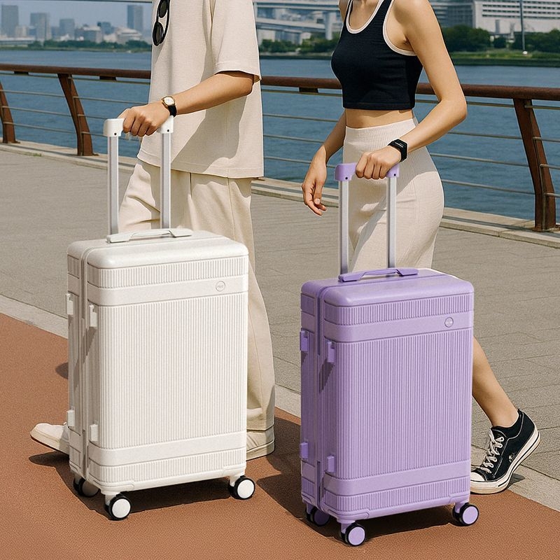 Uniszex bőrönd univerzális kerekekkel, többfunkciós, cipzáros nyitás, selyemvirág mintás anyag, bélés PC, kombinációs zár, utazótáska mamának és gyermeknek