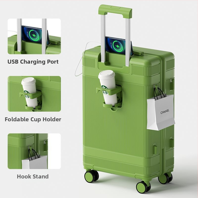 Uniszex bőrönd univerzális kerekekkel, többfunkciós, cipzáros nyitás, selyemvirág mintás anyag, bélés PC, kombinációs zár, utazótáska mamának és gyermeknek