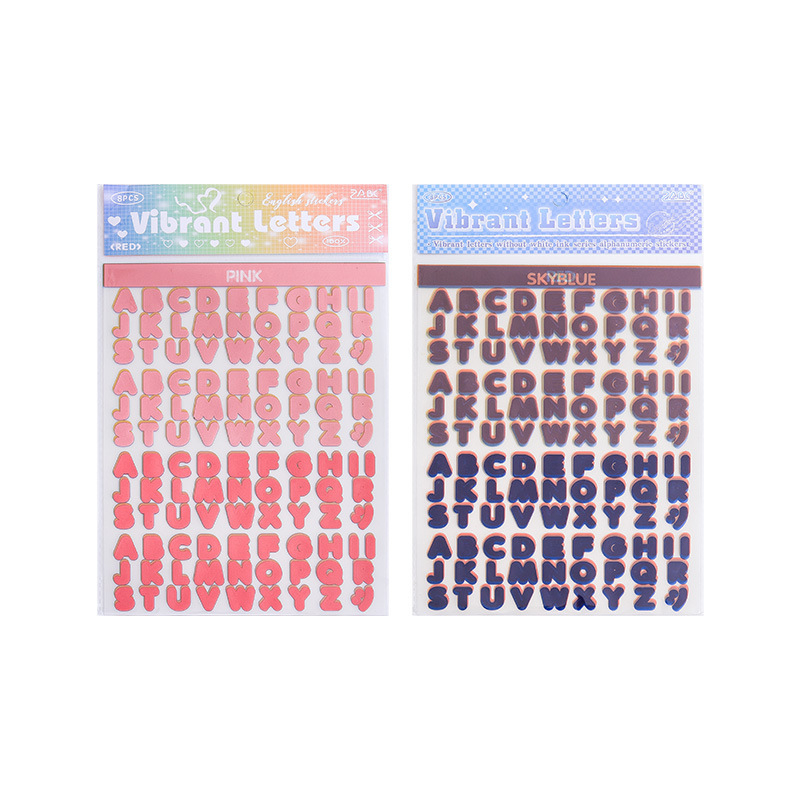 MOYL Betűk Sorozat matricák – Átlátszó PET, Vízálló matricák naplóhoz, Modern egyszerű stílus, Nyomtatás