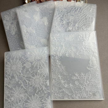 Пластмасова ембосинг‑форма за DIY релеф – Цвете с 3D текстура в стил паяжинна мрежа, украса за окачване, инжекционно формована