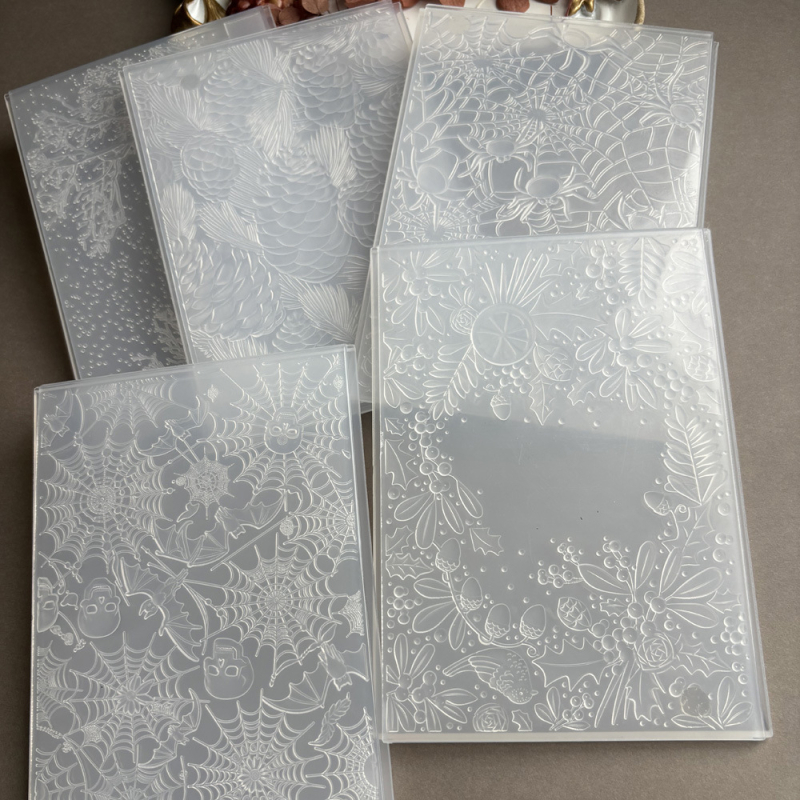 Пластмасова ембосинг‑форма за DIY релеф – Цвете с 3D текстура в стил паяжинна мрежа, украса за окачване, инжекционно формована