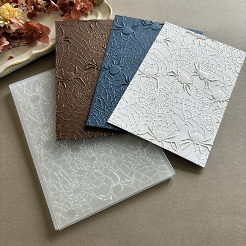 Пластмасова ембосинг‑форма за DIY релеф – Цвете с 3D текстура в стил паяжинна мрежа, украса за окачване, инжекционно формована