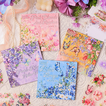 Yuezhen книга със стикери за планери - самозалепваща, ретро стил, печат