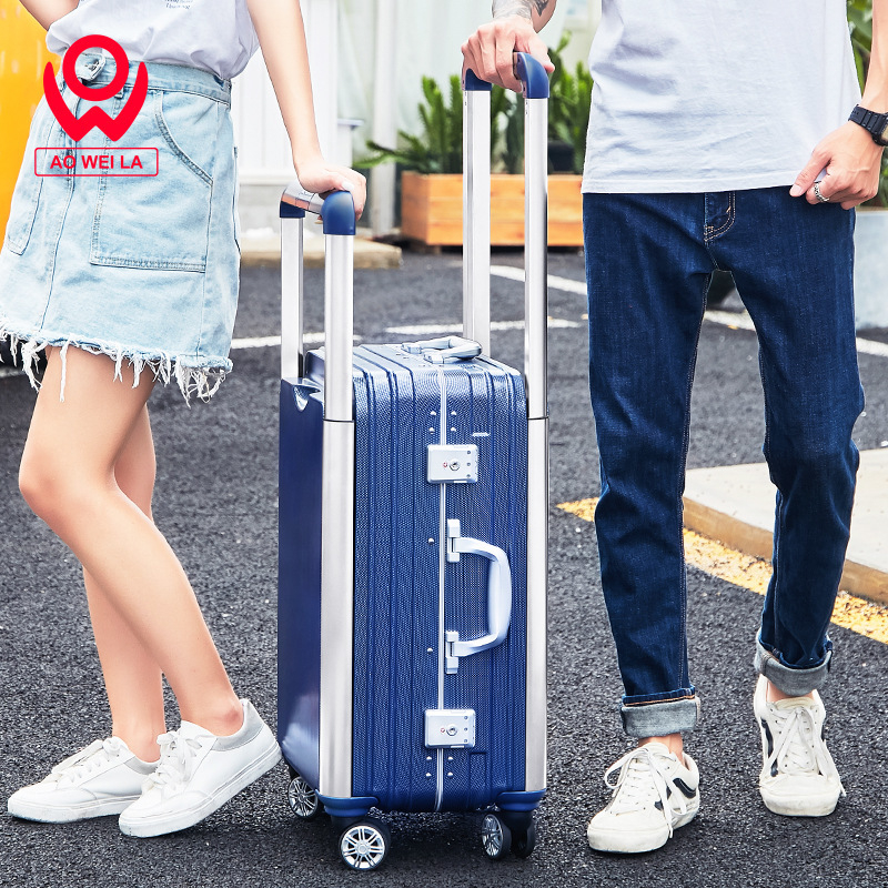 Куфар за пътуване с алуминиева рамка и двойна дръжка (колела 360°, PC корпус, капацитет 56–75 л, с ключалка)