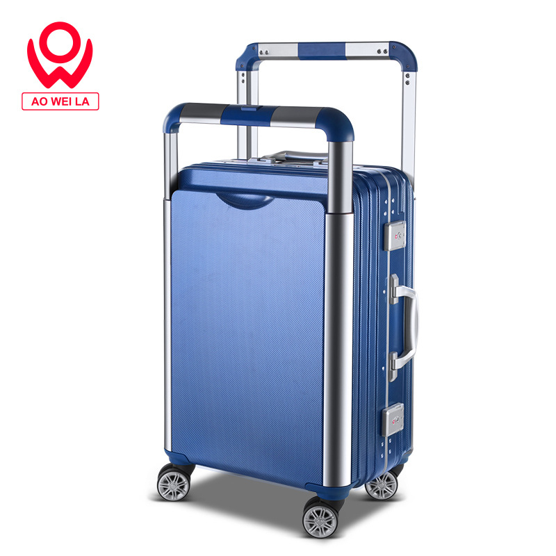 Куфар за пътуване с алуминиева рамка и двойна дръжка (колела 360°, PC корпус, капацитет 56–75 л, с ключалка)