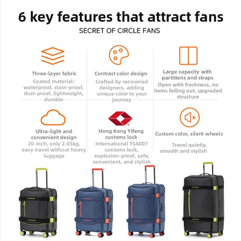 Αποσκευή ταξιδιού από Oxford ύφασμα με φερμουάρ, TSA συνδυασμένο κλείδωμα, διαπνέουσα και αδιάβροχη με διαχωρισμό βρεγμένων/ξηρών, επένδυση πολυεστέρα, για επιχειρηματικά ταξίδια