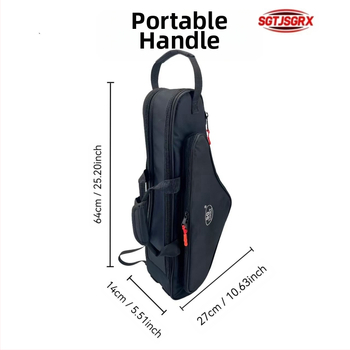 Чанта за саксофон — преносима, лека раница; полиестер; марка SGTJSGRX; презрамка с въздушна подложка