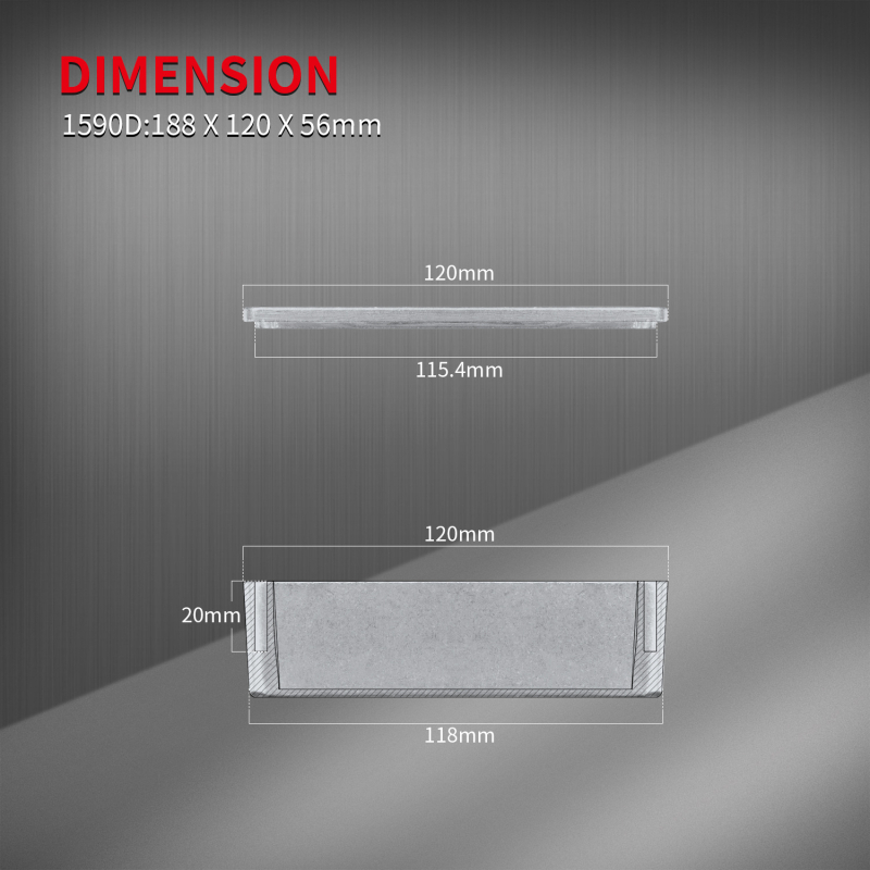 1590D gitaros efektų pedalo korpusas, liejamojo aliuminio korpusas, Daier