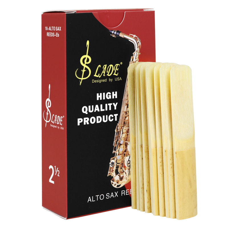 Saksofona reids RD81 ar neatkarīgu klipu, materiāls: reids, iepakojums: ABS klips + OPP maisiņš + kartona kārba, zīmols SLADE