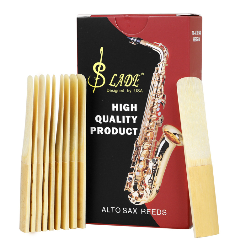 Saksofona reids RD81 ar neatkarīgu klipu, materiāls: reids, iepakojums: ABS klips + OPP maisiņš + kartona kārba, zīmols SLADE