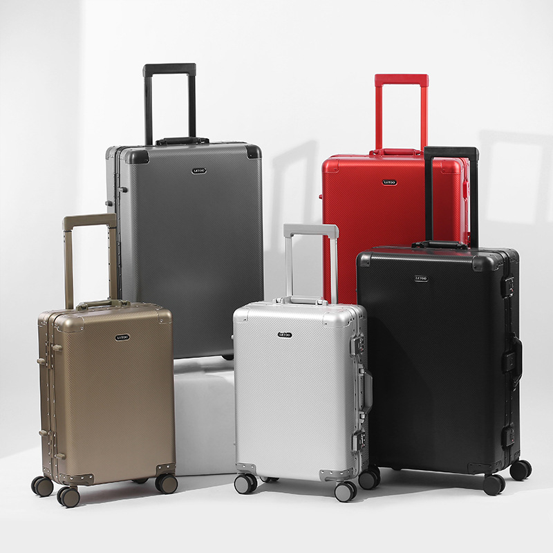 Bagaj din aliaj de aluminiu-magneziu pentru cabină, cu încuietoare TSA, roți universale, 4 kg, căptușeală poliester