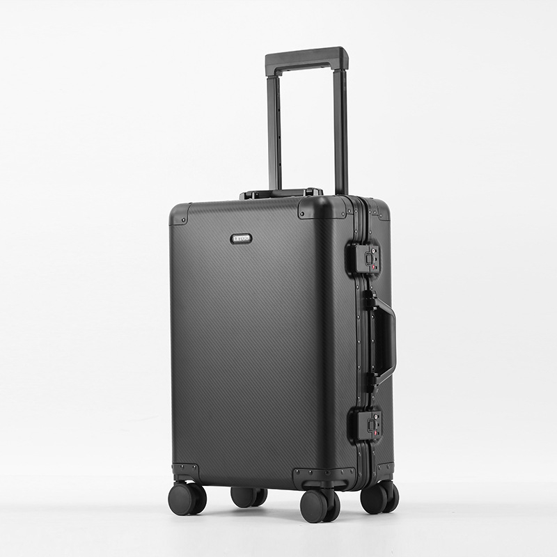 Bagaj din aliaj de aluminiu-magneziu pentru cabină, cu încuietoare TSA, roți universale, 4 kg, căptușeală poliester