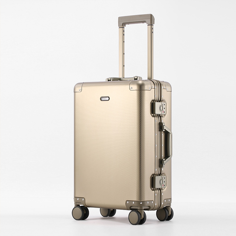 Bagaj din aliaj de aluminiu-magneziu pentru cabină, cu încuietoare TSA, roți universale, 4 kg, căptușeală poliester