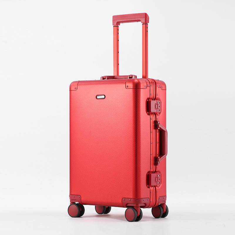 Bagaj din aliaj de aluminiu-magneziu pentru cabină, cu încuietoare TSA, roți universale, 4 kg, căptușeală poliester