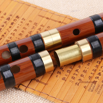 Qin Qing флейта за начинаещи, двусекционна флейта с бронзова вложка, ноти C D E F G, комплект с фланелена чанта