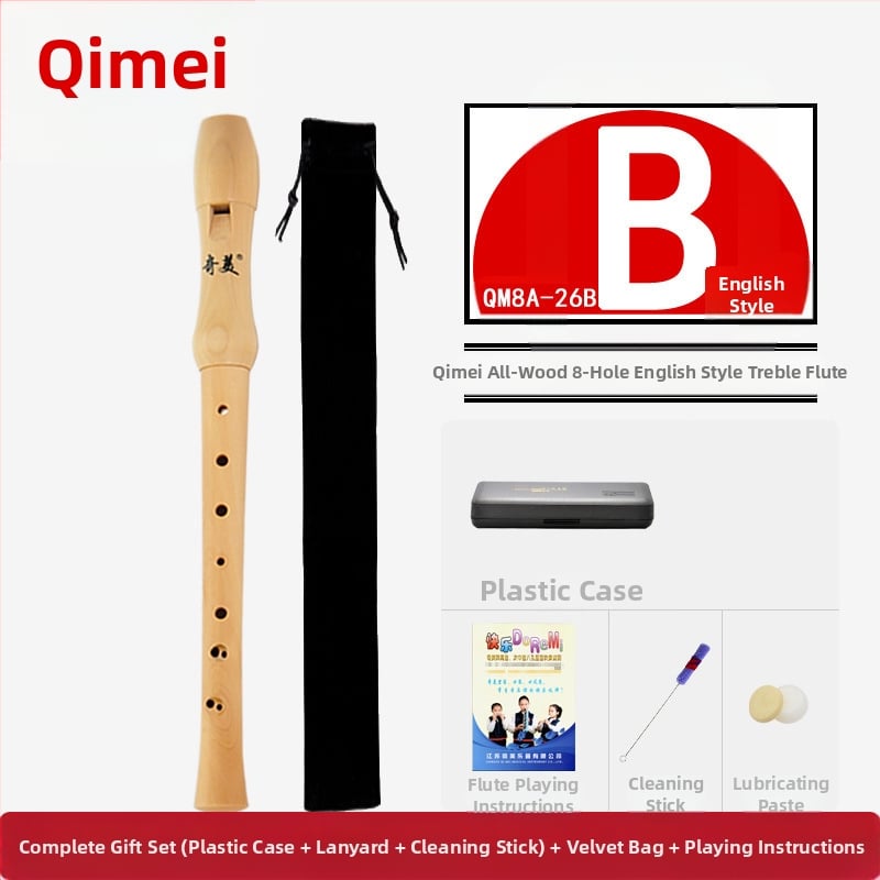 Qimei изцяло дървен кларнет с осем дупки, германска система, бароков стил