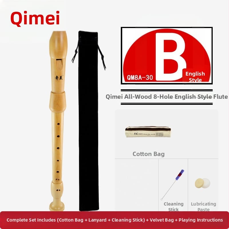 Qimei изцяло дървен кларнет с осем дупки, германска система, бароков стил