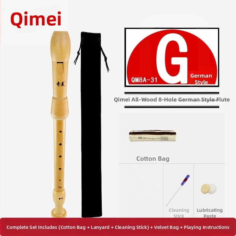 Qimei изцяло дървен кларнет с осем дупки, германска система, бароков стил