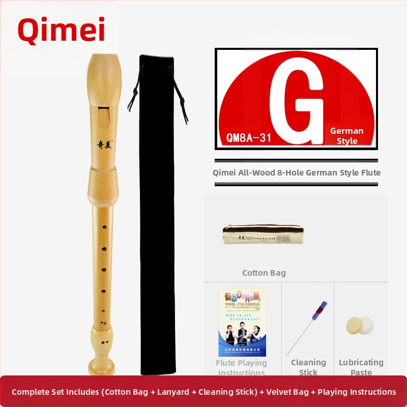 Qimei изцяло дървен кларнет с осем дупки, германска система, бароков стил