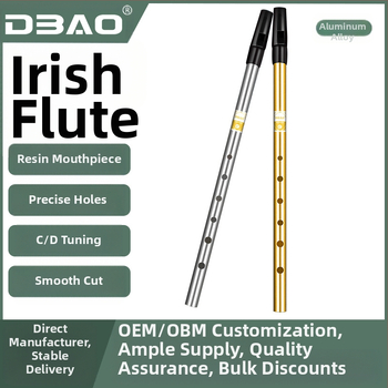 Ирландска свирка-флейта, шест отвора, тяло от медно-резинено-алуминиево сплав, ключове C и D