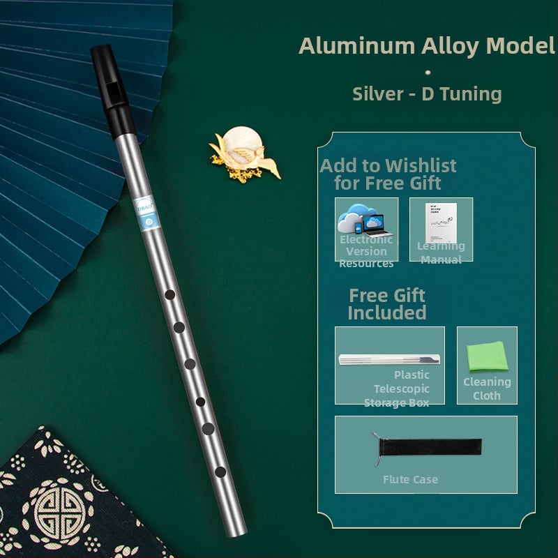 Ирландска свирка-флейта, шест отвора, тяло от медно-резинено-алуминиево сплав, ключове C и D