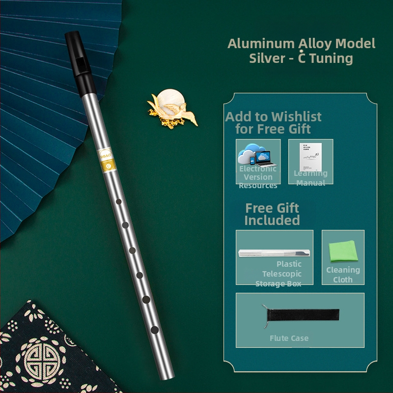 Ирландска свирка-флейта, шест отвора, тяло от медно-резинено-алуминиево сплав, ключове C и D