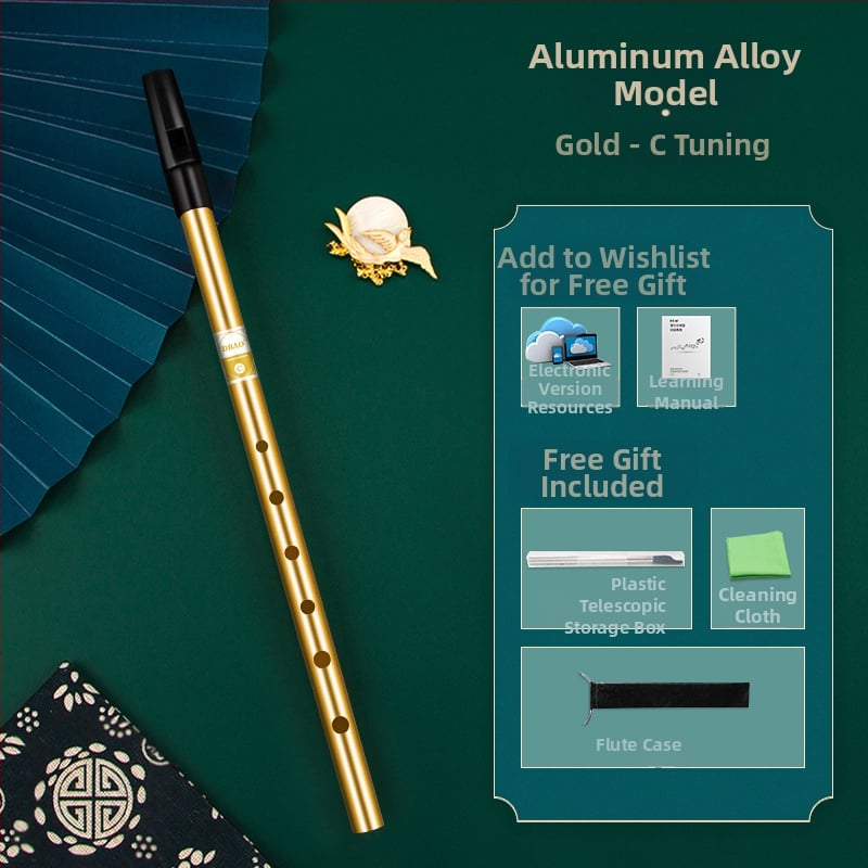 Ирландска свирка-флейта, шест отвора, тяло от медно-резинено-алуминиево сплав, ключове C и D