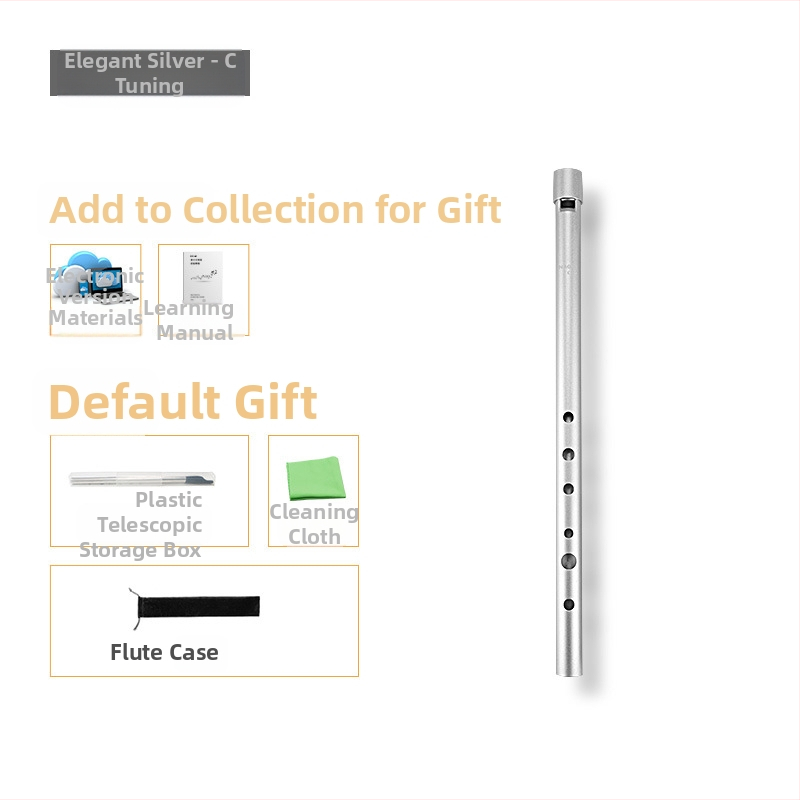 Ирландска свирка-флейта, шест отвора, тяло от медно-резинено-алуминиево сплав, ключове C и D