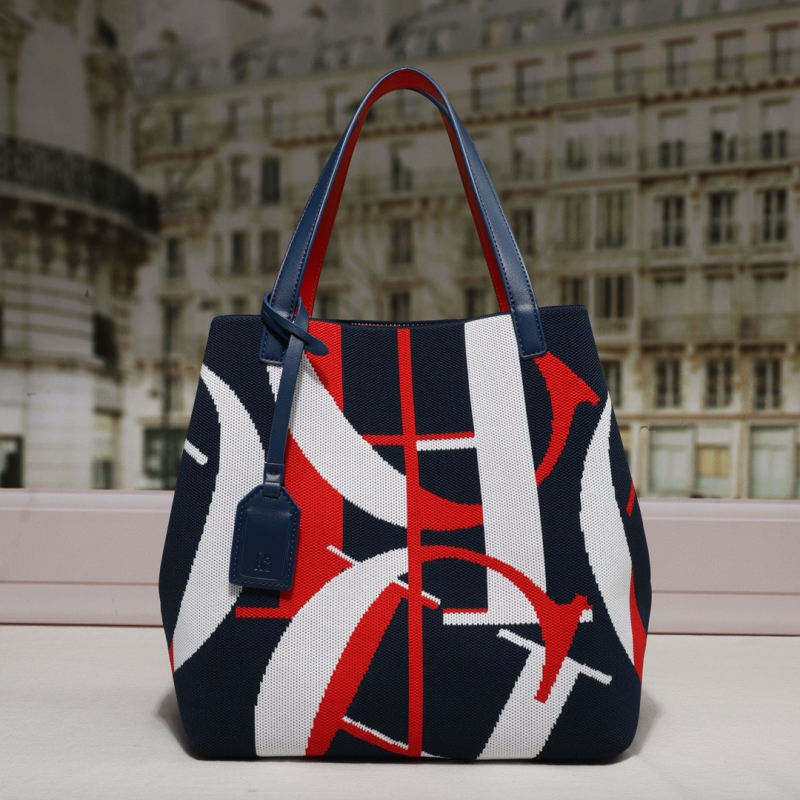 CILMI HARVILL CHHC Tote торба - флай тъкане, стил кошничка за зеленчуци, bucket форма, платнена облицовка, вътрешни джобове за телефон и лична карта