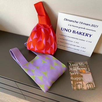 Weiya kötött tote táska, poliészter anyag, poliészter bélés, vödör forma, nyitott felső rész, mindennapi használat