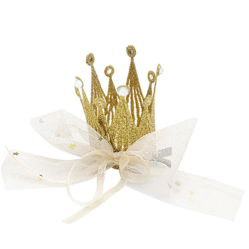 ANGEL NEITIRI 3D nėrinių karūnos plaukų segtukas vaikams - rankų darbo audinio aksesuaras, atskiras įpakavimas, su logotipo spaudu