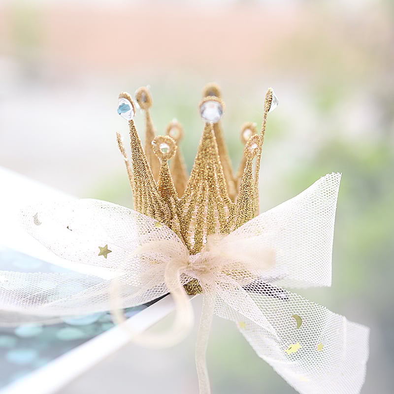 ANGEL NEITIRI 3D nėrinių karūnos plaukų segtukas vaikams - rankų darbo audinio aksesuaras, atskiras įpakavimas, su logotipo spaudu