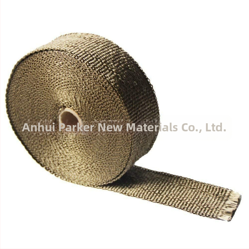 Титанови влакна изолационна лента за мотоциклетен ауспух, огнеупорна, температура 1300°C, работна температура 900°C, ширина 25–100 мм