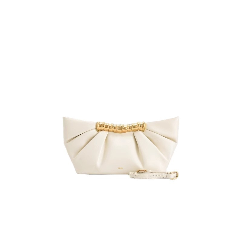 Leia plisírozott clutch táska – valódi bőr, mágneses zárás, kártyatartó rekesz, poliészter bélés, vízszintesen négyszögletes forma