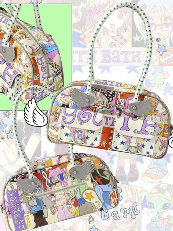 Koreai Youthbath × Oliwa Boston táska – PU anyag, vízszintes négyszögletes forma, zipzár, poliészter bélés, dupla vállpánt