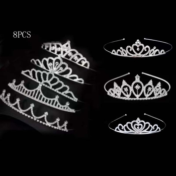 Vaikų princesės karūnos – galvos aksesuaro su krištolais; lydinys, K9 grynumas, elektroplatinimas