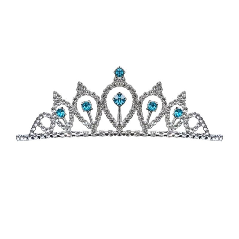 Vaikų princesės karūnos – galvos aksesuaro su krištolais; lydinys, K9 grynumas, elektroplatinimas