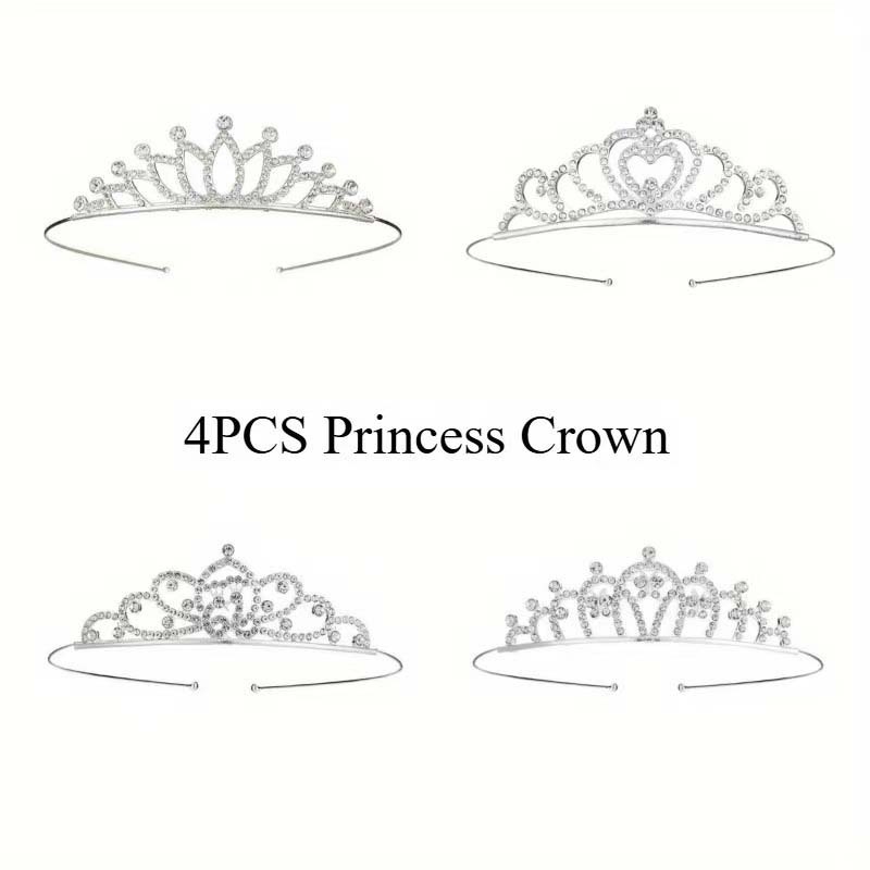 Vaikų princesės karūnos – galvos aksesuaro su krištolais; lydinys, K9 grynumas, elektroplatinimas