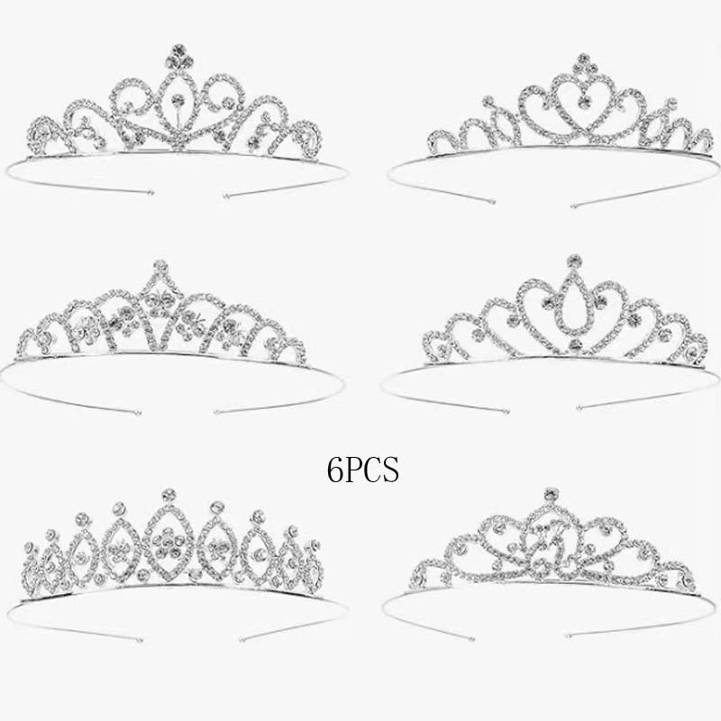 Vaikų princesės karūnos – galvos aksesuaro su krištolais; lydinys, K9 grynumas, elektroplatinimas