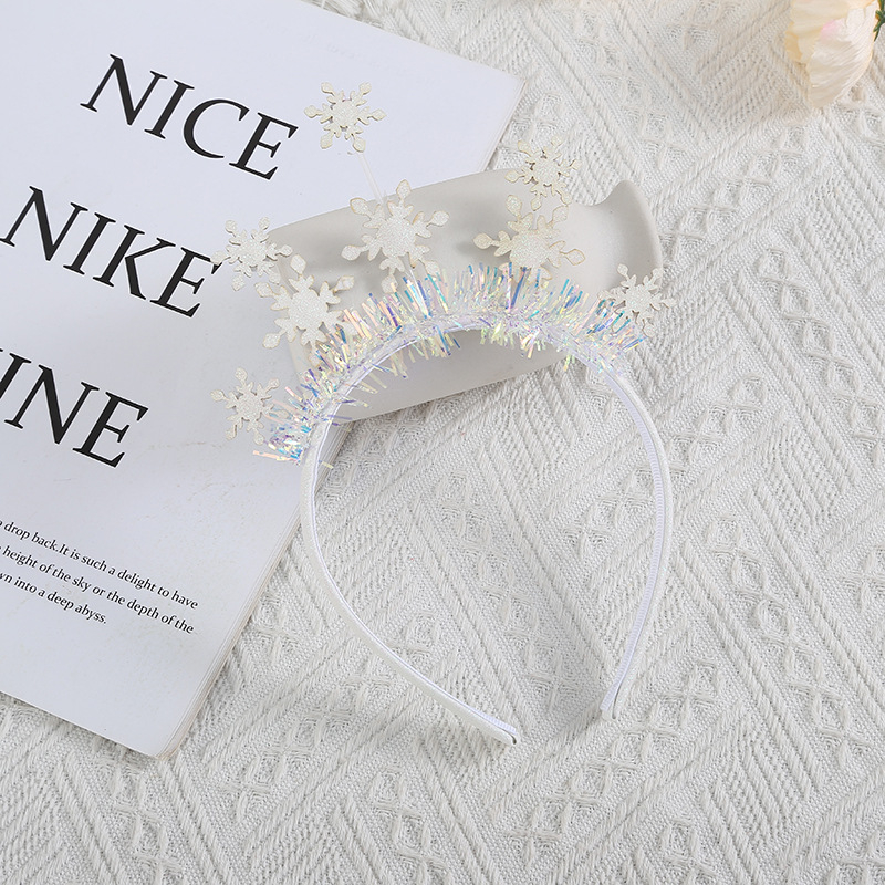 Fém fejfedő hópehely alakú strasszokkal, kézzel készített, gyermekeknek, parti kiegészítő