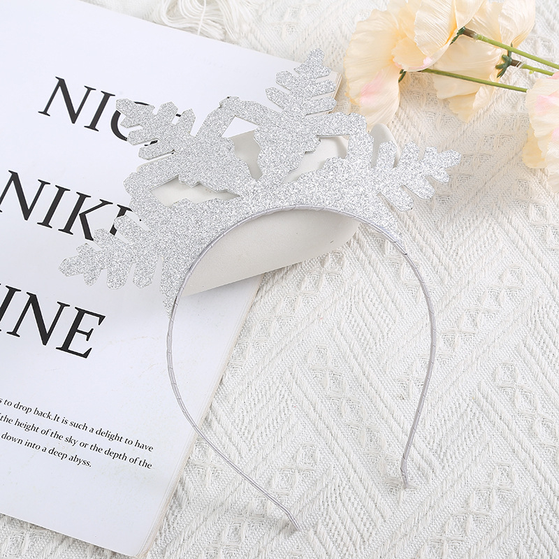 Fém fejfedő hópehely alakú strasszokkal, kézzel készített, gyermekeknek, parti kiegészítő