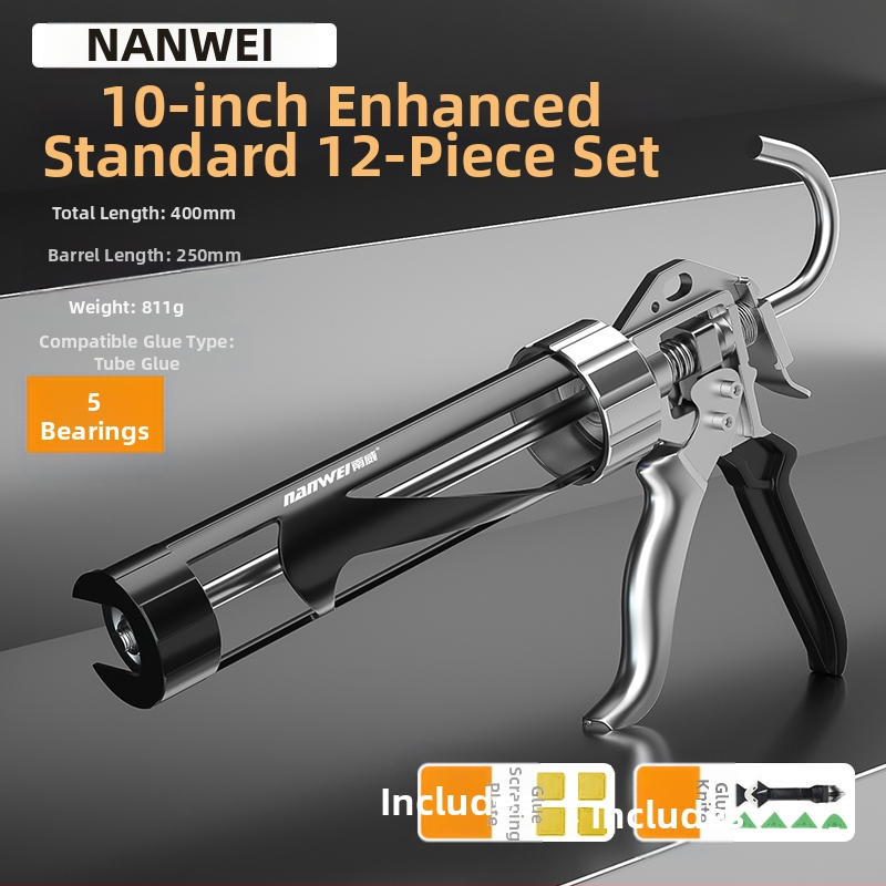 Nanwei пистолет за лепило за стъкло, метално тяло, серия по подразбиране