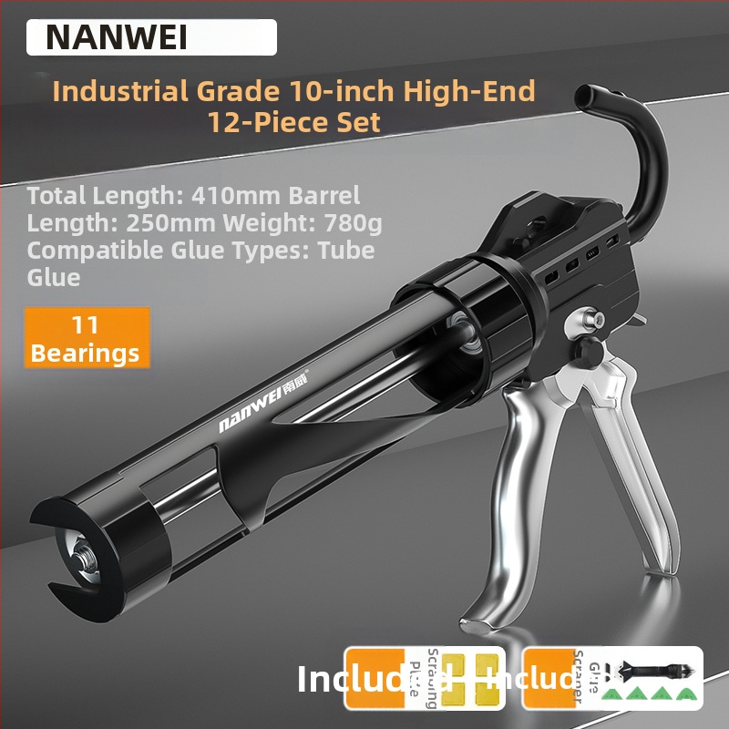 Nanwei пистолет за лепило за стъкло, метално тяло, серия по подразбиране