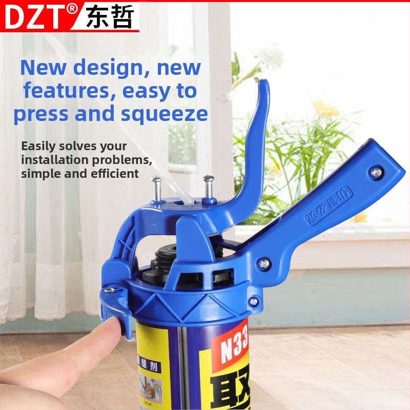 DZT пистолет за пяна и фуги за стъкло – ръчно налягане за фуги, спестяващ труд инструмент, ABS корпус