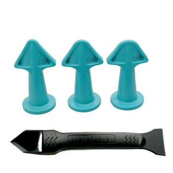 Комплект за фуги: накрайник за фуги, шпатула за лепило, многоъгълен шпател за остатъчно лепило — 4 части, блистер опаковка, Fast Leopard