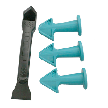 Комплект за фуги: накрайник за фуги, шпатула за лепило, многоъгълен шпател за остатъчно лепило — 4 части, блистер опаковка, Fast Leopard