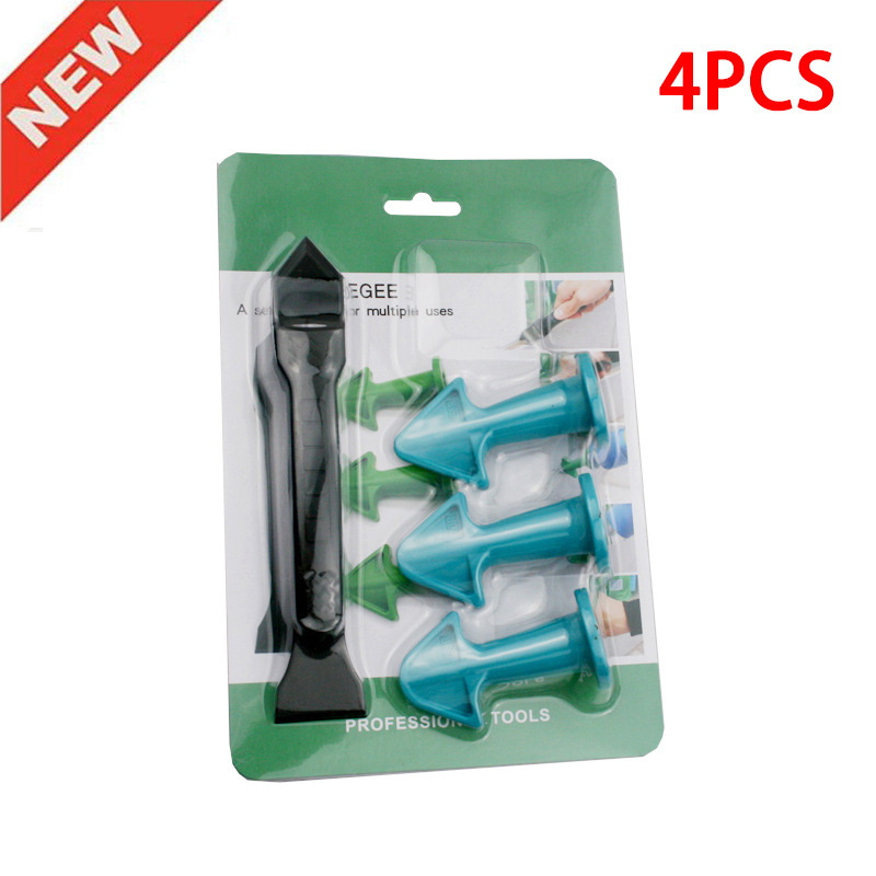 Комплект за фуги: накрайник за фуги, шпатула за лепило, многоъгълен шпател за остатъчно лепило — 4 части, блистер опаковка, Fast Leopard