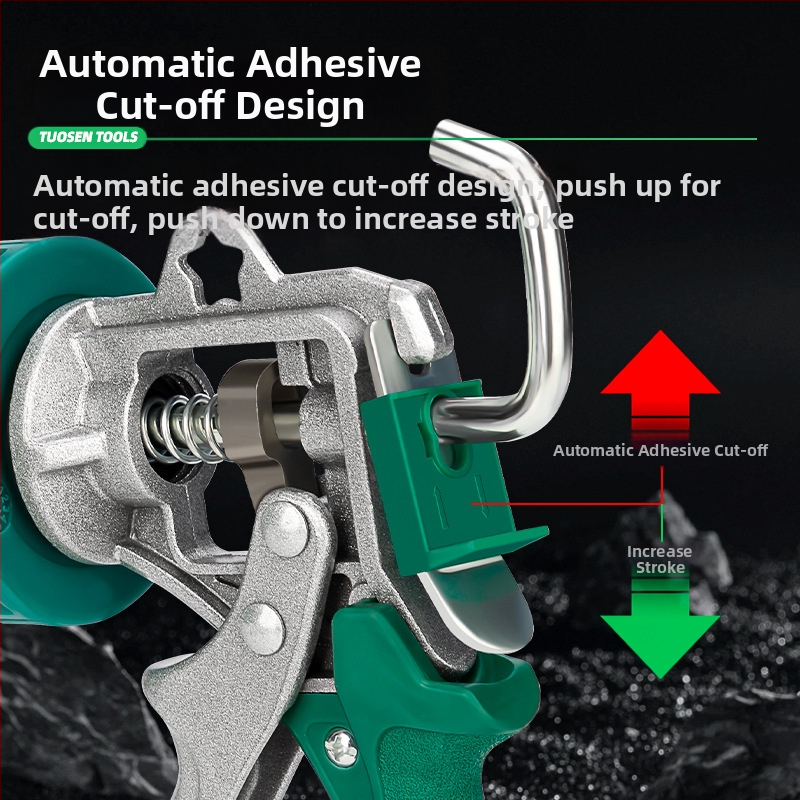 Структурен пистолет за лепило за фуги на врати и прозорци – полуцилиндров пистолет за лепило, усилена гумена дръжка, марка XTUOSEN, тегло 0.81 кг