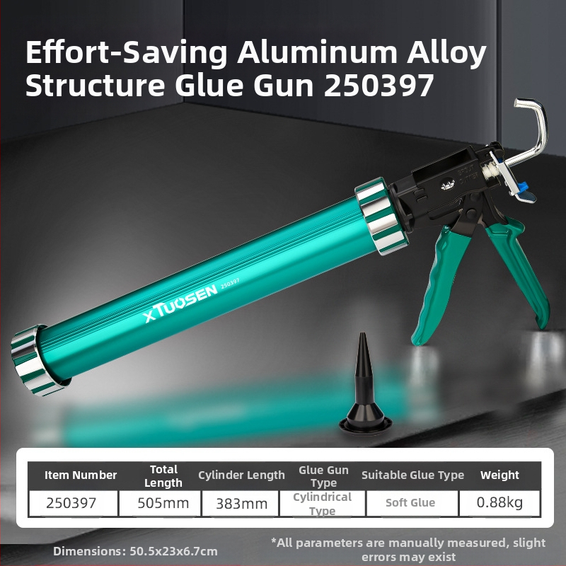 Структурен пистолет за лепило за фуги на врати и прозорци – полуцилиндров пистолет за лепило, усилена гумена дръжка, марка XTUOSEN, тегло 0.81 кг