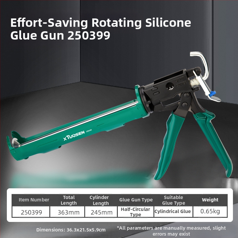 Структурен пистолет за лепило за фуги на врати и прозорци – полуцилиндров пистолет за лепило, усилена гумена дръжка, марка XTUOSEN, тегло 0.81 кг